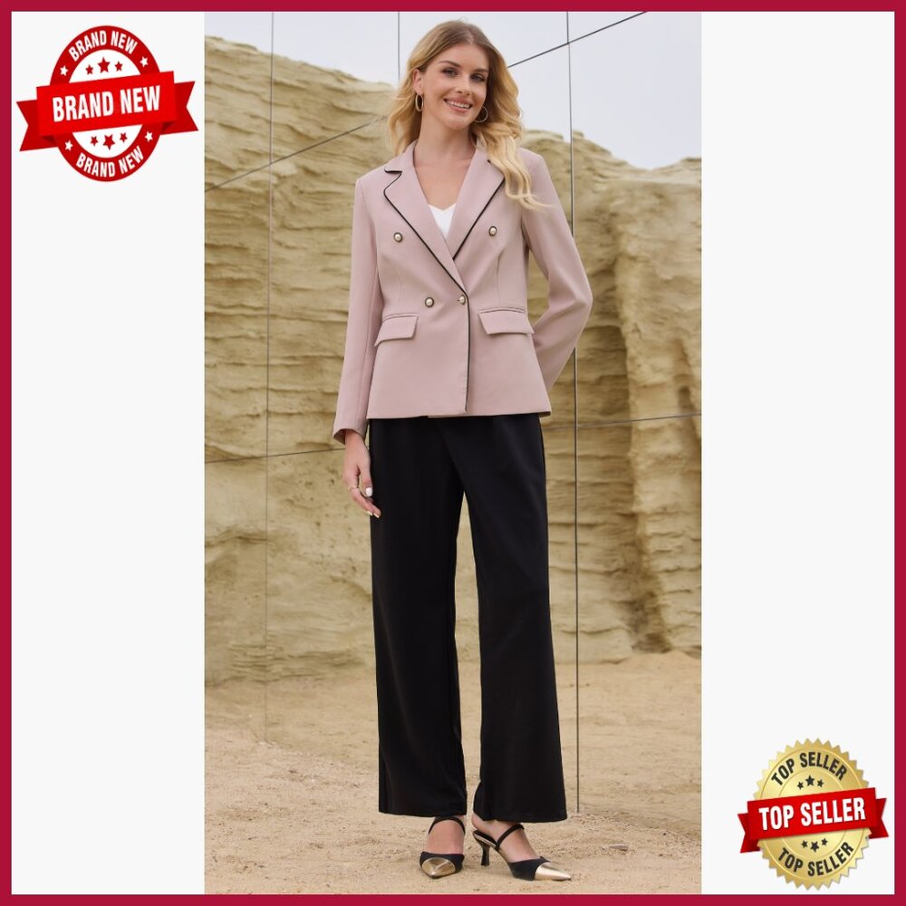 Double Breasted Blazer Suit Jacket Polyester Span… - image 6